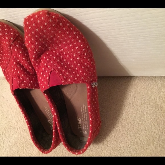 Red & white polka dot classic TOMS - Picture 4 of 4